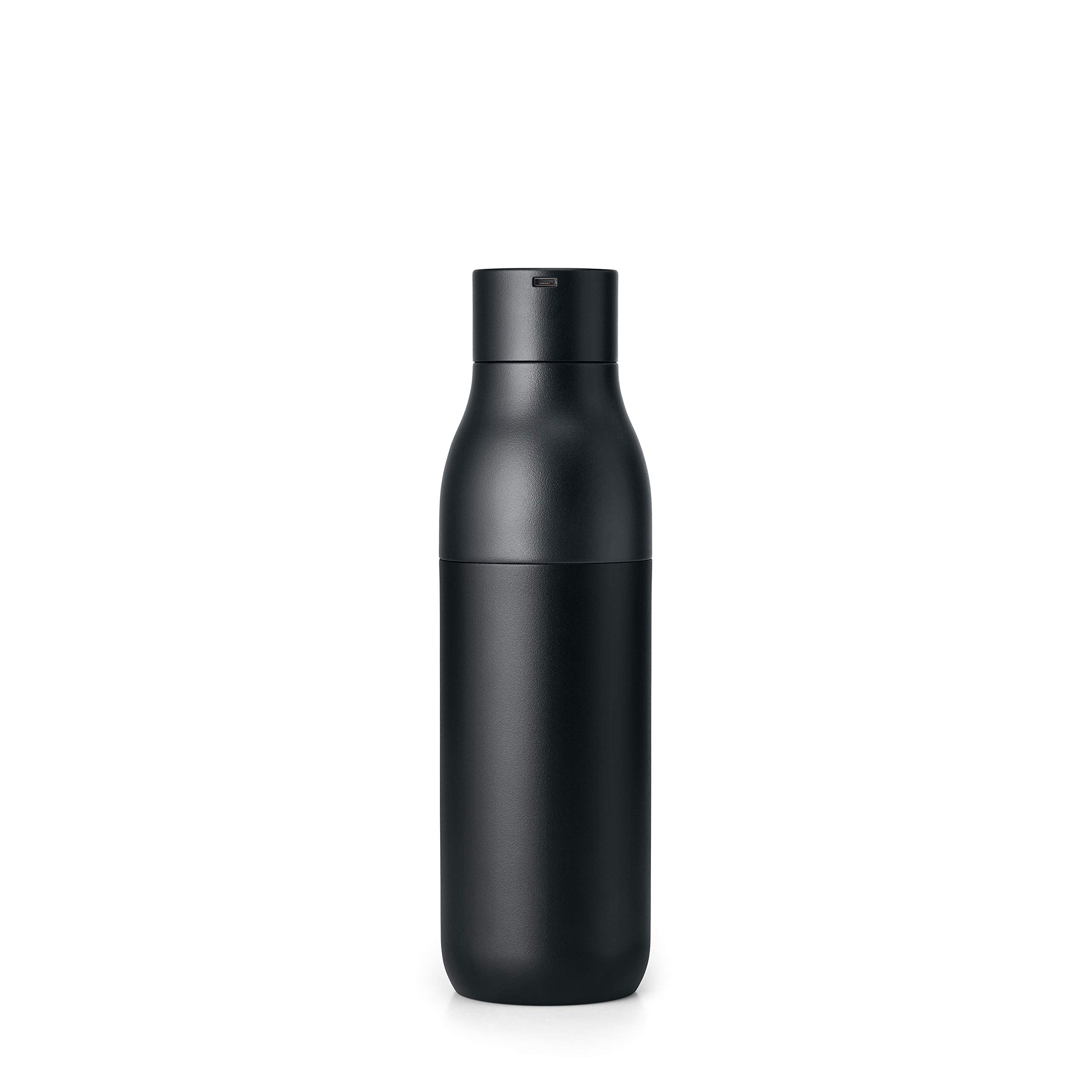 LARQ Bottle PureVis 25 oz - Self-Cleaning and Insulated Stainless Steel Water Bottle with UV Water Purifier and Award-winning Design | Reusable & Travel Friendly, 1-Year Warranty, Obsidian Black