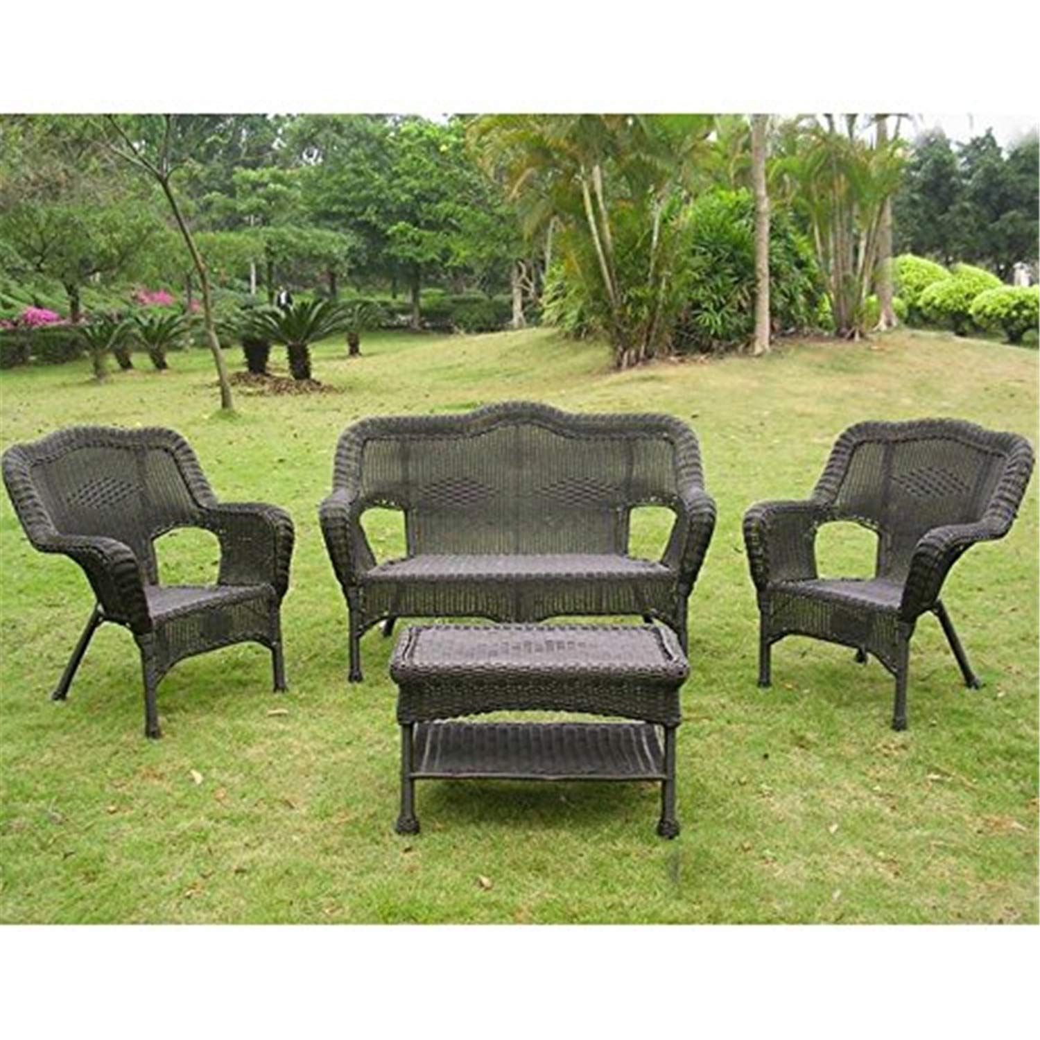 International Caravan Furniture Four Piece Maui Outdoor Seating Group