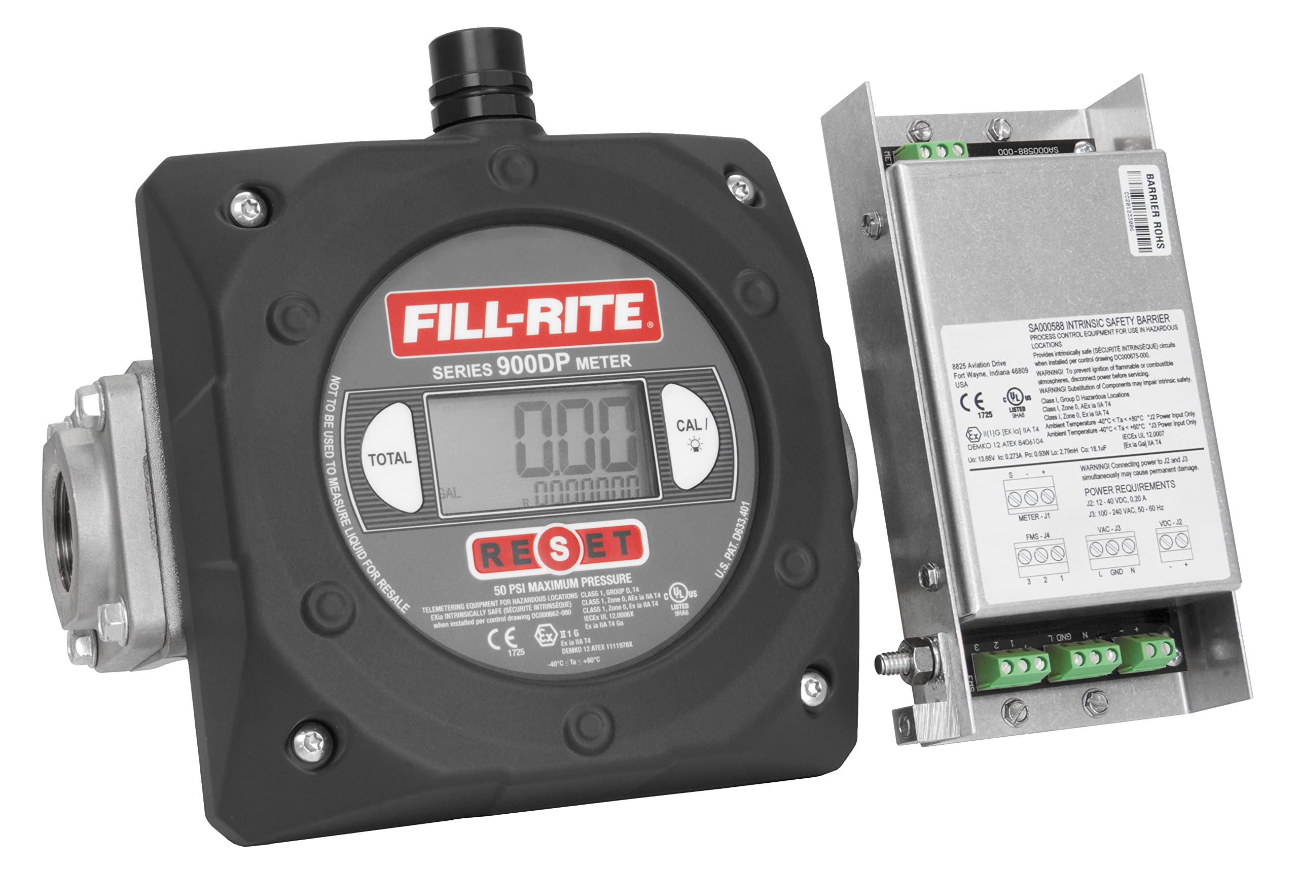 Fill-Rite 900CDP 1" 6-40 GPM(23-151 LPM) Digital Nutating Disc Fuel Transfer Meter with Pulse Output