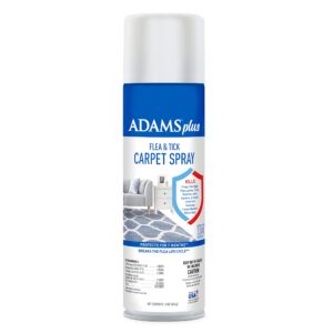 adams plus flea & tick carpet spray, kills fleas, flea eggs, flea larvae, ticks, ants, roaches, spiders, waterbugs & many other listed nuisance pests in the carpet, treats up to 2,000 sq ft, 16 ounces