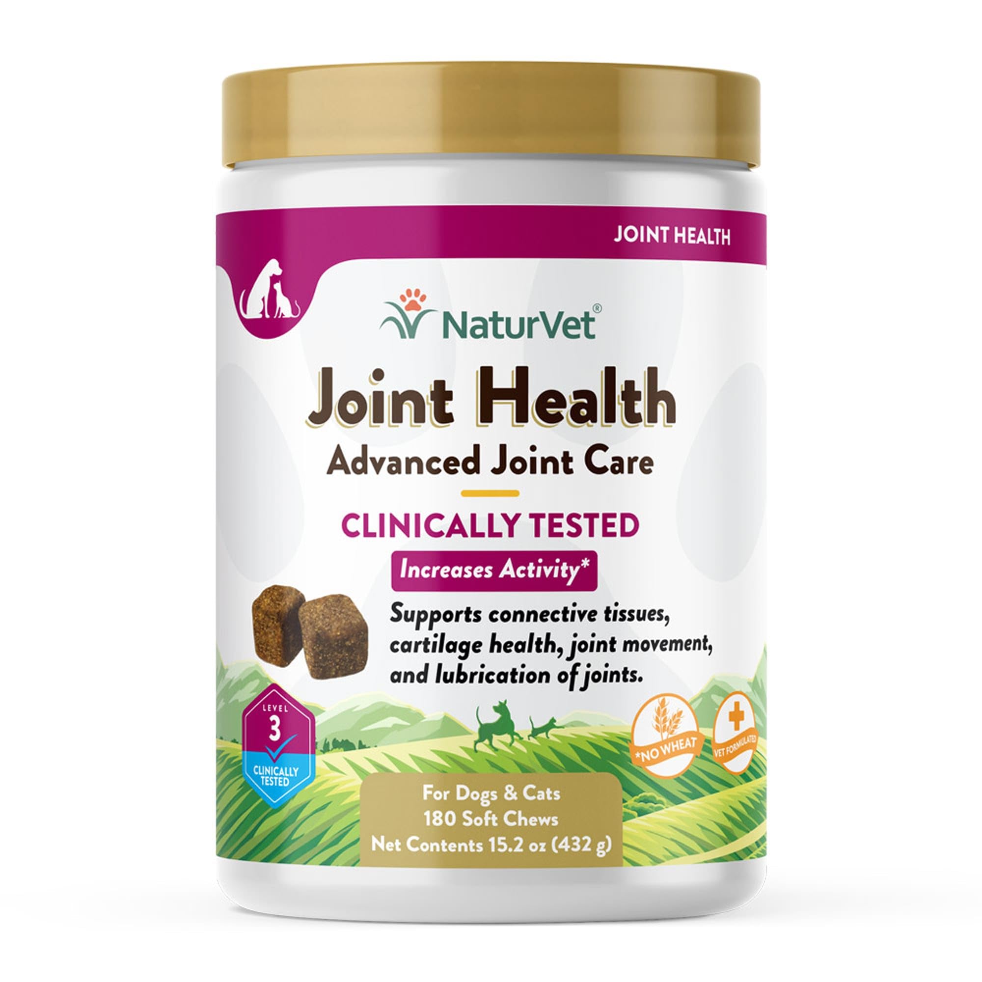 NaturVet Joint Health Level 3 Dog Soft Chew, 15.2 oz., Count of 180, 180 CT