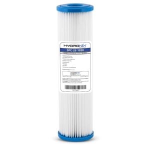 hydronix spc-25-1020 universal whole house sediment pleated water filter, washable and reusable, 2.5" x 10" - 20 micron