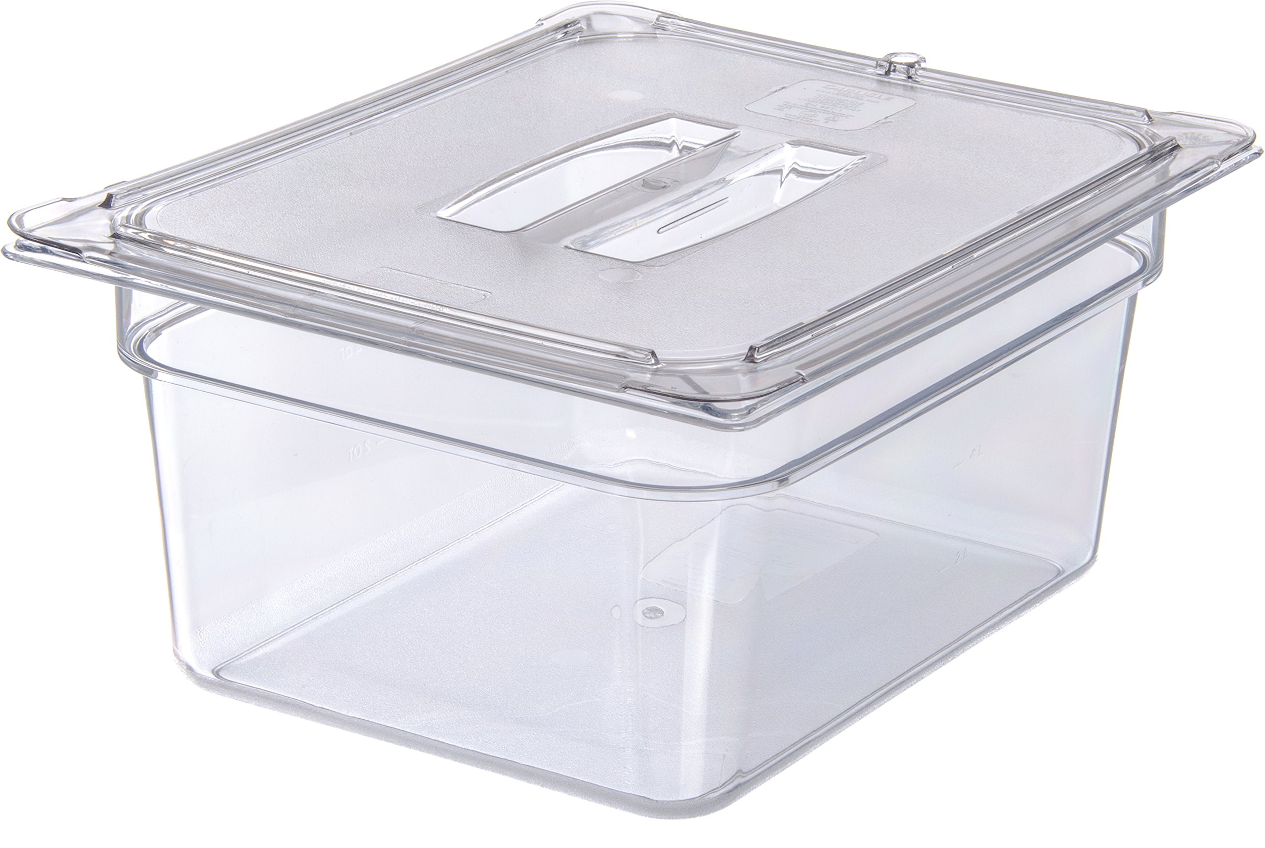 Carlisle FoodService Products Storplus 1/2-Size Food Pan for Catering, Buffets, and Restaurants, Polycarbonate 6 Inches Deep, Clear