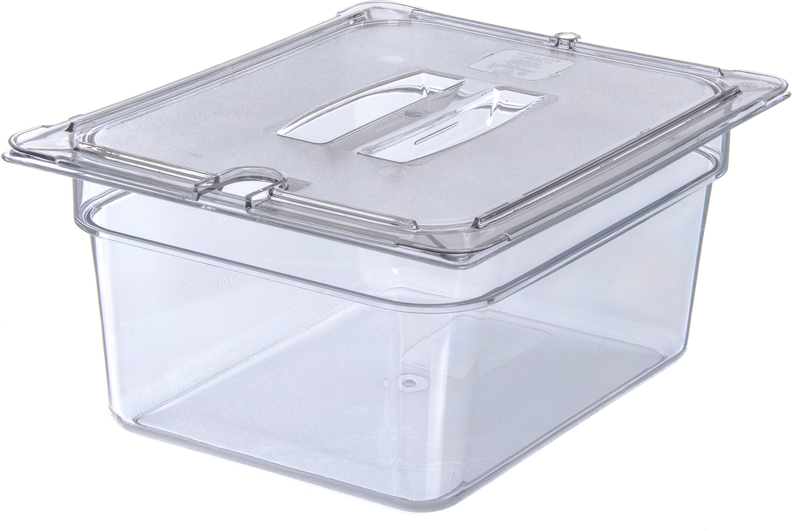 Carlisle FoodService Products Storplus 1/2-Size Food Pan for Catering, Buffets, and Restaurants, Polycarbonate 6 Inches Deep, Clear