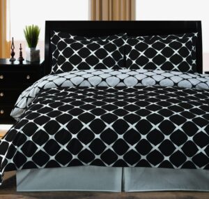 king/cal-king bloomingdale 3pc duvet cover set black & white, duvet cover set