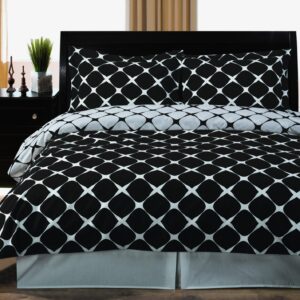 King/Cal-King Bloomingdale 3pc Duvet Cover Set Black & White, Duvet Cover Set