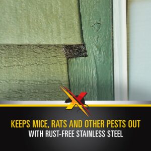 Xcluder Rodent Control Fill Fabric 6 Rolls of Stainless Steel Wool Blend Protect Home, Business, Office Stop Rats, Mice, and Pests from Entering Property