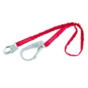 3m protecta pro-stop 1340230 6' tubular shock absorbing lanyard, snap hook at one end, rebar hook on leg end,310-pound capacity, red