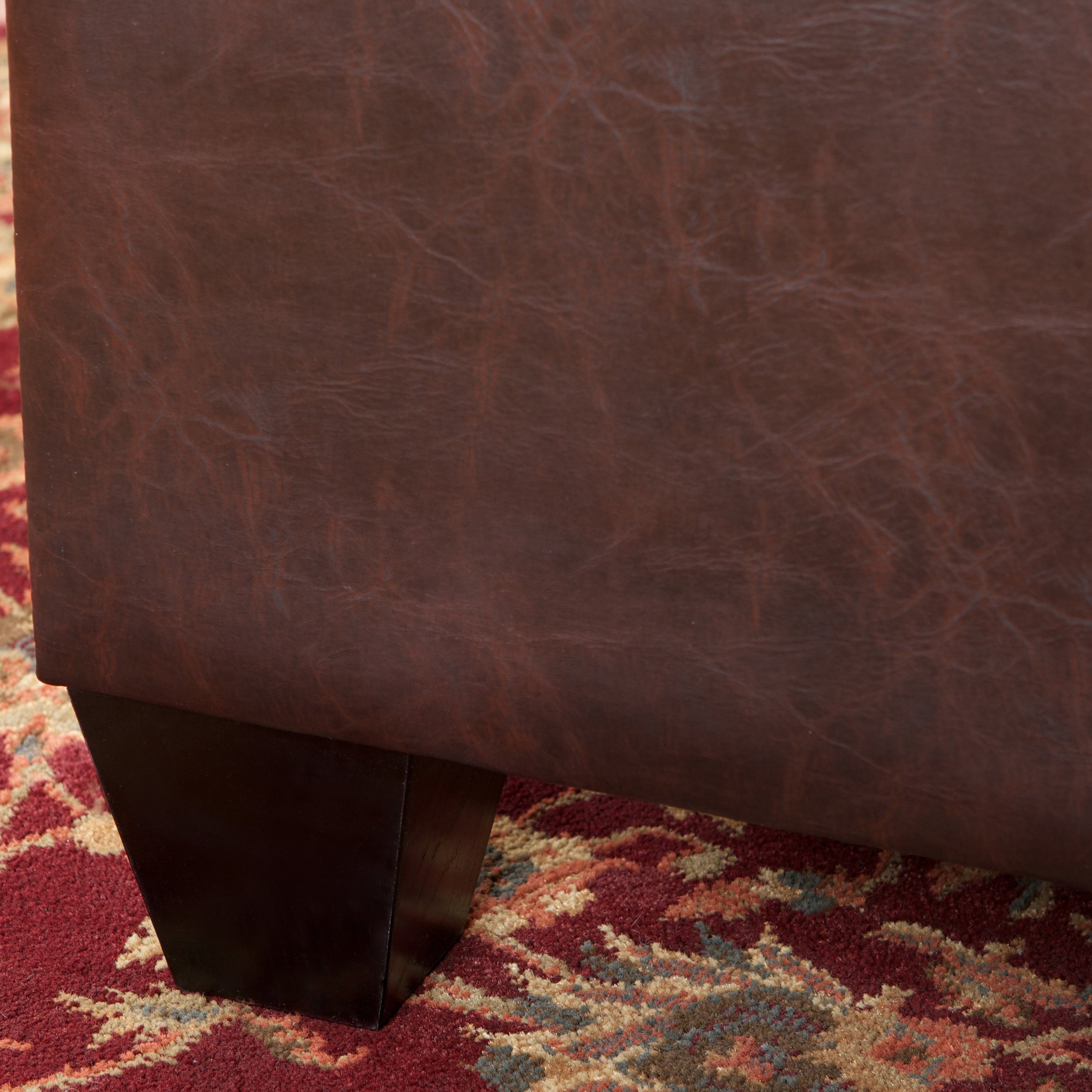 Christopher Knight Home GDFStudio Christopher Knight Home Merrill Double Opening Leather Storage Ottoman, Chocolate Brown