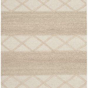 SAFAVIEH Natura Collection Accent Rug - 4' x 6', Beige, Handmade Wool, Ideal for High Traffic Areas in Entryway, Living Room, Bedroom (NAT217A)