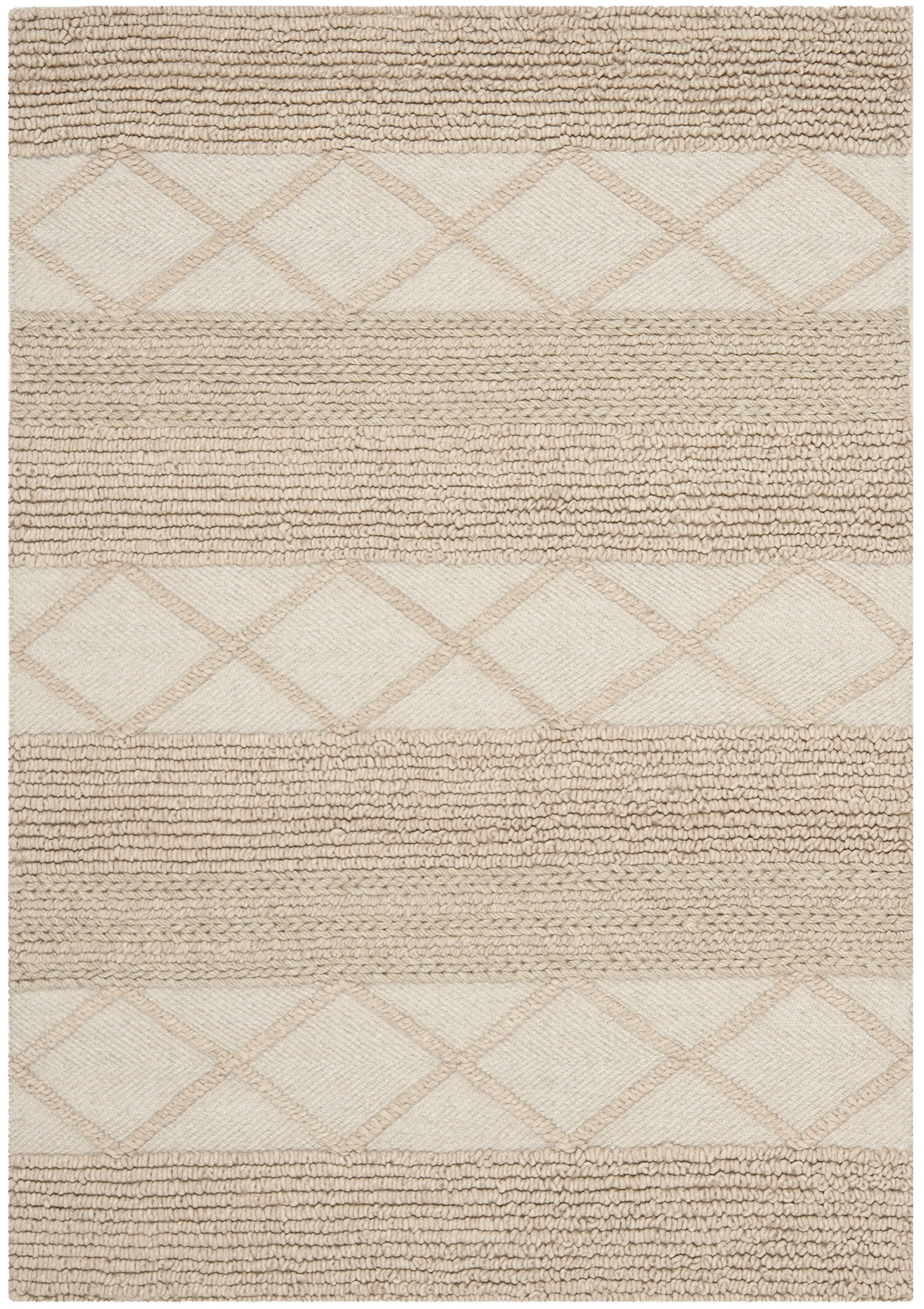 SAFAVIEH Natura Collection Accent Rug - 4' x 6', Beige, Handmade Wool, Ideal for High Traffic Areas in Entryway, Living Room, Bedroom (NAT217A)