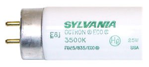 fo25/835/eco sylvania 22139 25 watt t8 fluorescent g13 base 3500k