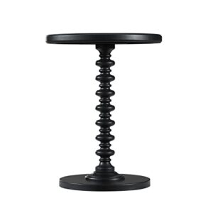 powell furniture round spindle table, black 17 x 22.25 x 17