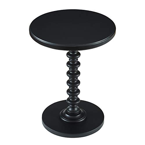 Powell Furniture Round Spindle Table, Black 17 x 22.25 x 17