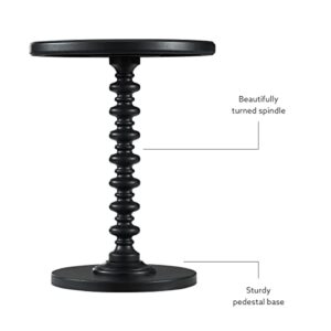 Powell Furniture Round Spindle Table, Black 17 x 22.25 x 17