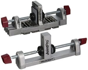 milescraft 1311 joint pro professional, self-clamping all steel doweling jig - quality - includes 4 guide bushings for 1/4 in., 5/16 in. and 3/8 in. dowels,silver