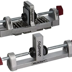 Milescraft 1311 Joint Pro Professional, Self-Clamping All Steel Doweling Jig - Quality - Includes 4 Guide Bushings for 1/4 in., 5/16 in. and 3/8 in. Dowels,Silver