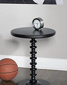 Powell Furniture Round Spindle Table, Black 17 x 22.25 x 17