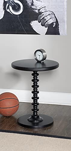 Powell Furniture Round Spindle Table, Black 17 x 22.25 x 17