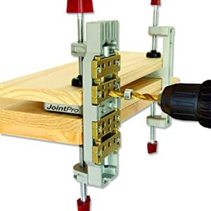 Milescraft 1311 Joint Pro Professional, Self-Clamping All Steel Doweling Jig - Quality - Includes 4 Guide Bushings for 1/4 in., 5/16 in. and 3/8 in. Dowels,Silver