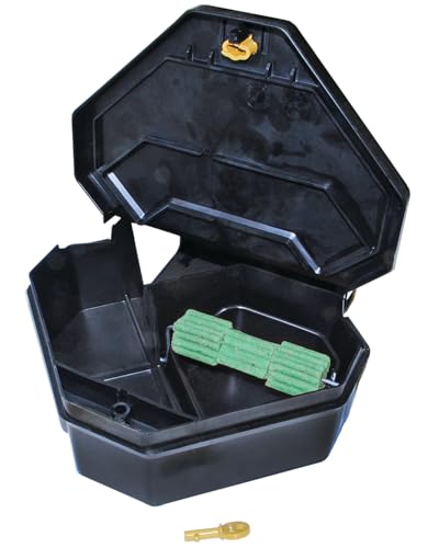 JT EATON 904 Gold Key Rat Depot Plastic Heavy Duty Tamper Resistant Bait Station with Solid Lid, 11-3/8" Length x 10-1/4" Width x 3-1/2" Height (Case of 6)