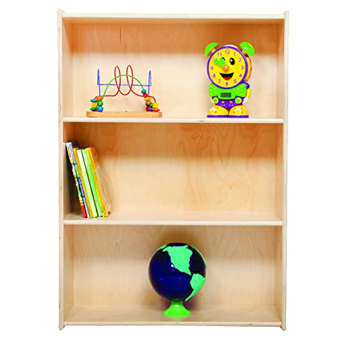 Contender 2-Shelf Classic Baltic Birch Book Shelf, Montessori Wooden Wall Organizer for Books, Toys Office and Kids Supplies, Greengaurd Gold Certified