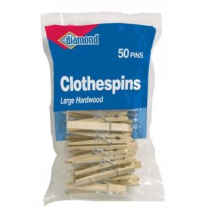 diamond 50-count wooden clothespins