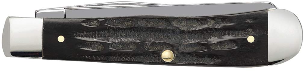 Case WR XX Pocket Knife Jigged Buffalo Horn Trapper Item #65010 - (Bh254 SS) - Length Closed: 4 1/8 Inches