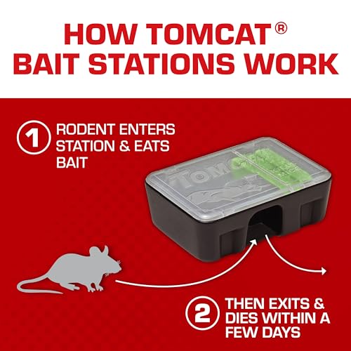 Tomcat Mouse Killer Child Resistant, Disposable Station (4 Disposable Traps)