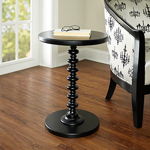 Powell Furniture Round Spindle Table, Black 17 x 22.25 x 17