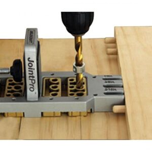 Milescraft 1311 Joint Pro Professional, Self-Clamping All Steel Doweling Jig - Quality - Includes 4 Guide Bushings for 1/4 in., 5/16 in. and 3/8 in. Dowels,Silver