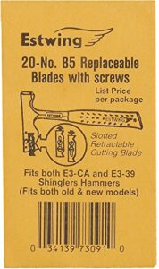 estwing - b20 b-20 shingler's hammer replacement blades -bulk pack (20)- fits e3-ca & e3-39