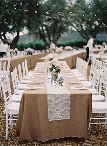 ArtOFabric Natural Burlap Tablecloth 60 Inches X 108 Inches