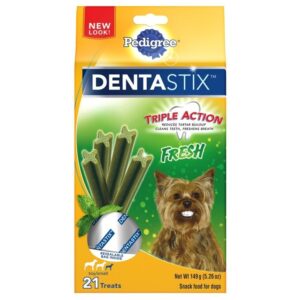 pedigree fresh dentastix 21 mini treats small/toy dogs, 5.26 oz (pack of 2) packaging may vary