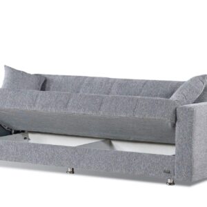 Beyan Signature Empire Furniture USA Niagara Collection Convertible Sofa Bed with Storage Space, Includes 2 Pillows, Gray