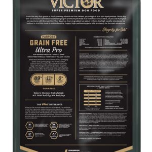 Victor Super Premium Dog Food – Grain Free Ultra Pro Dry Dog Food – High Protein, Low Carb Dog Food for Active Dogs – 42% Protein Dog Food for Sporting Dogs of All Breeds & Sizes, 30 lb