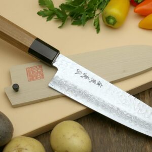 Yoshihiro VG10 46 Layers Hammered Damascus Santoku Japanese Multipurpose Chef Knife (Ambrosia Handle)