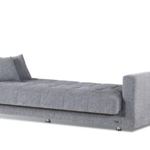 Beyan Signature Empire Furniture USA Niagara Collection Convertible Sofa Bed with Storage Space, Includes 2 Pillows, Gray