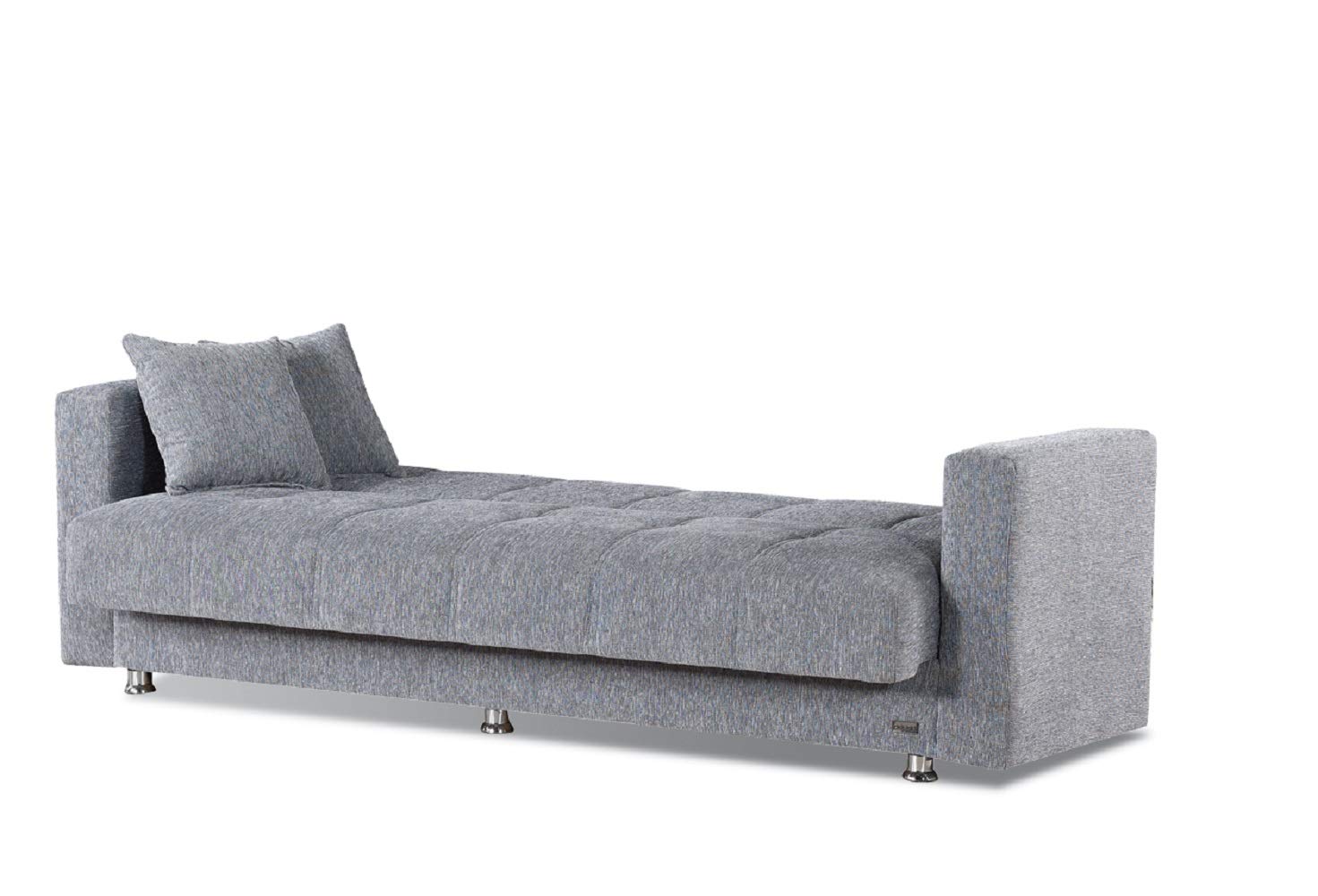 Beyan Signature Empire Furniture USA Niagara Collection Convertible Sofa Bed with Storage Space, Includes 2 Pillows, Gray