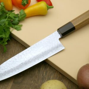 Yoshihiro VG10 46 Layers Hammered Damascus Santoku Japanese Multipurpose Chef Knife (Ambrosia Handle)