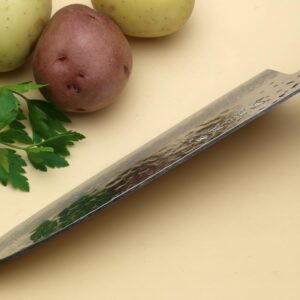 Yoshihiro VG10 46 Layers Hammered Damascus Santoku Japanese Multipurpose Chef Knife (Ambrosia Handle)