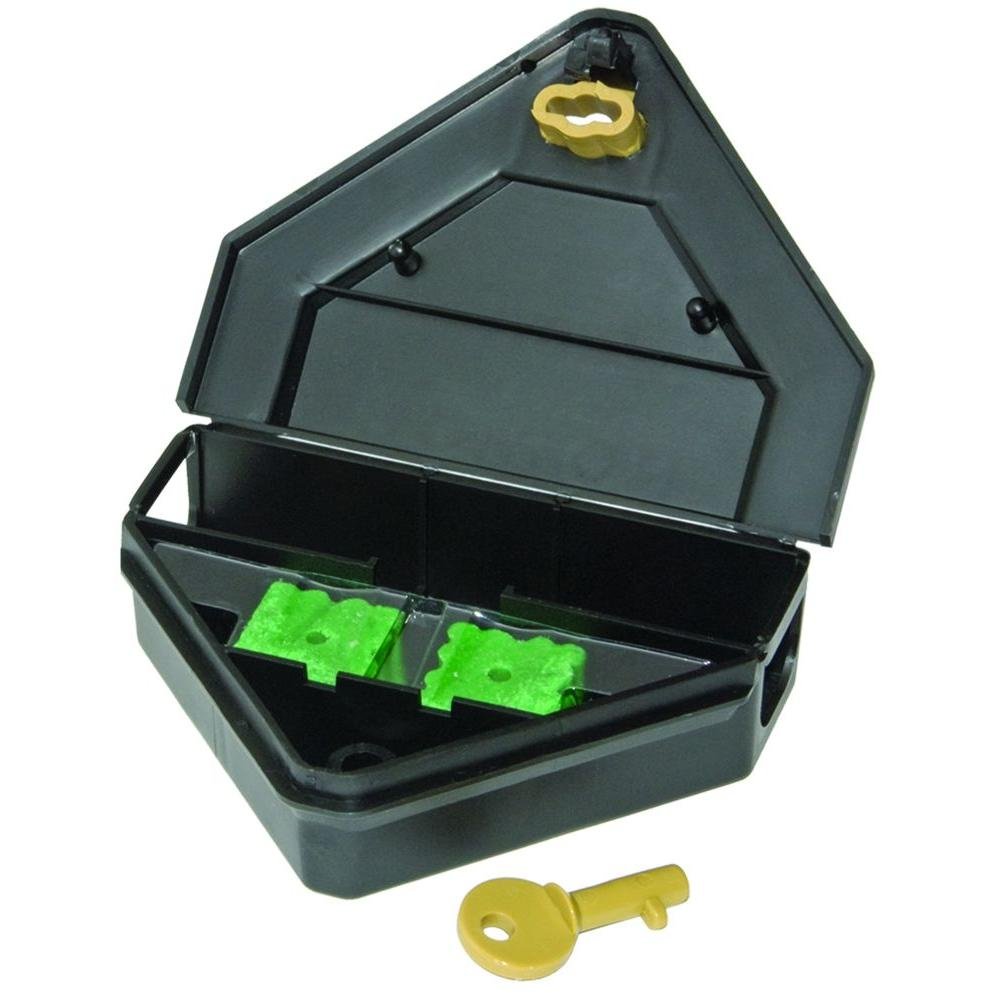 JT Eaton 907 Gold Key Mouse Depot Tamper-Resistant Mini Bait Station with Solid Lid, Indoor & Outdoor Use, Case of 12