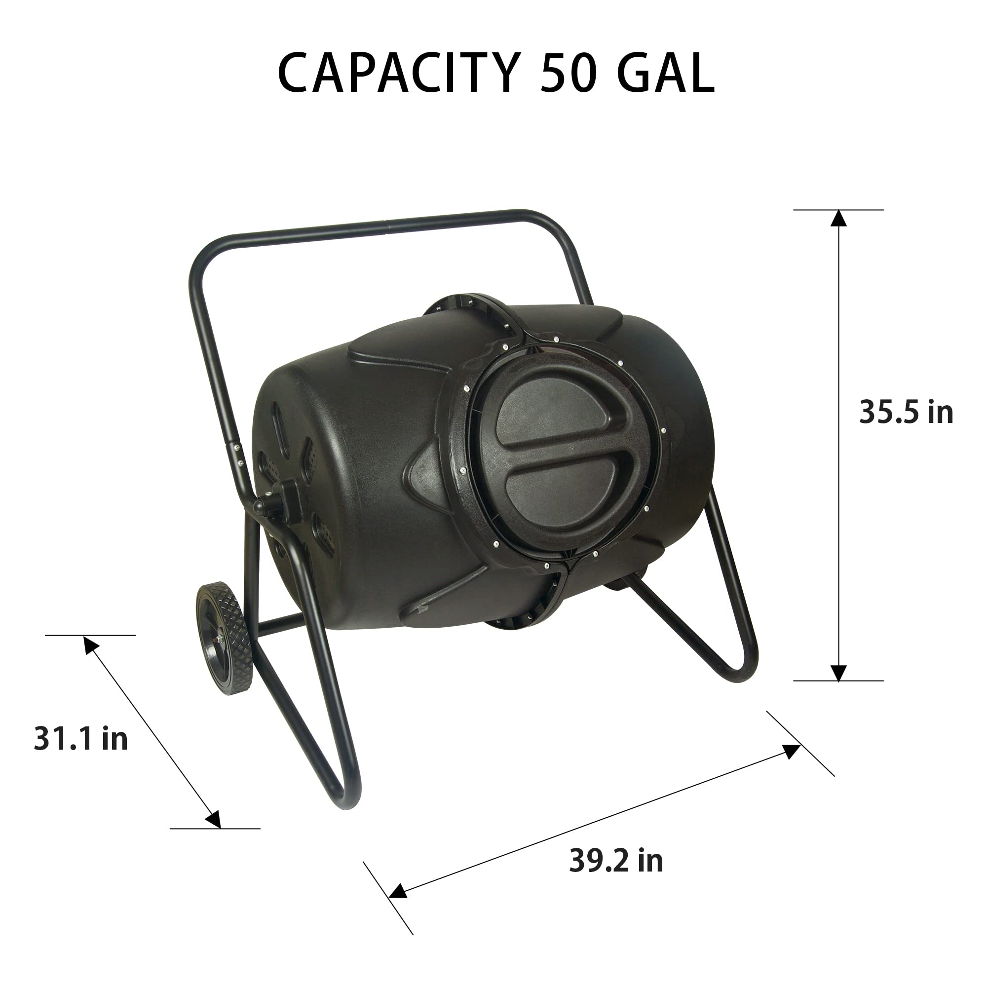 KoolScapes Wheeled Tumbling Composter, 50-Gallon