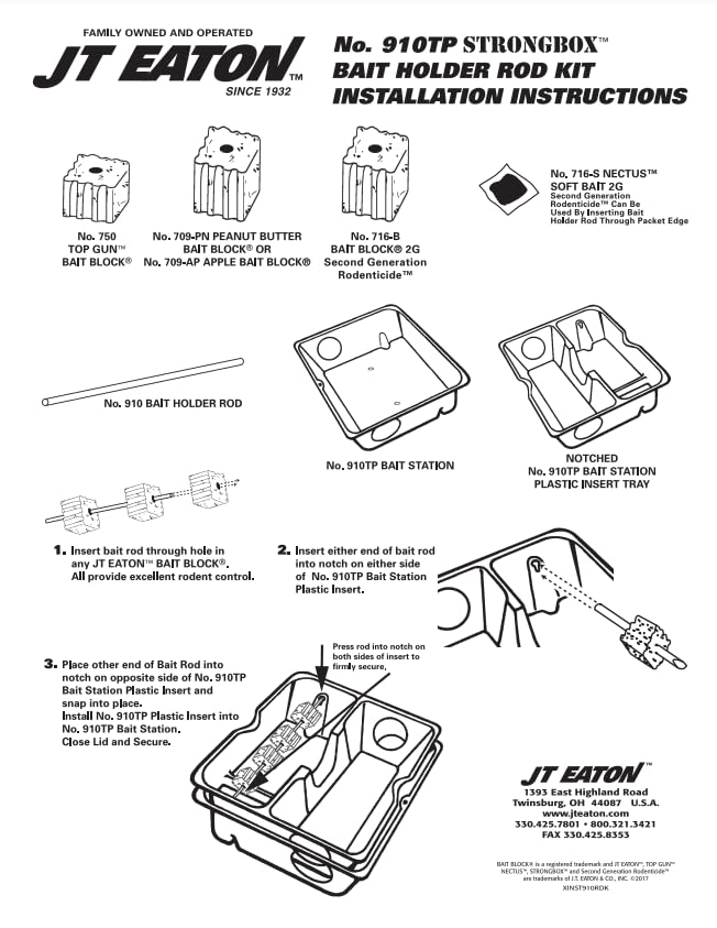 JT Eaton Strongbox™ Galvanized Steel Tamper-Resistant Bait Station, Black Powder Coating, Rat-Size, Dual Entrances