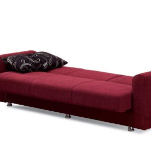 Beyan Signature Empire Furniture USA Ohio Collection Convertible Sofa Bed with Storage Space, Includes 2 Pillows, Burgundy