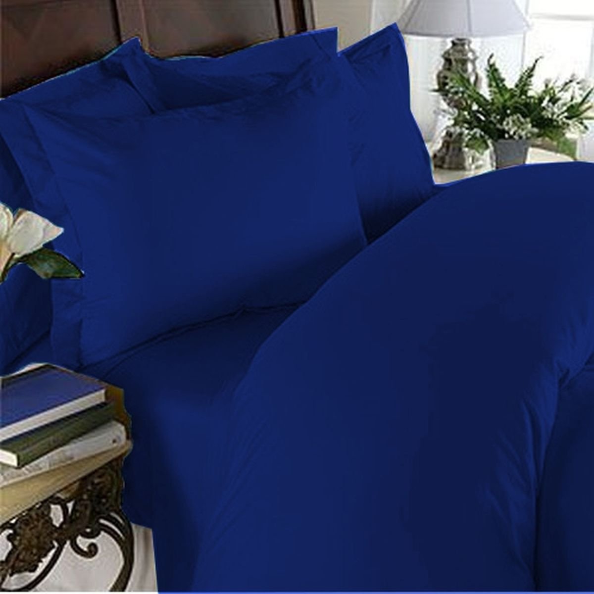 Elegant Comfort 3 Piece Luxury Ultra Soft 1500 Premium Hotel Quality Microfiber Coziest Duvet Cover Set, King/California King, Bahama Royal Blue