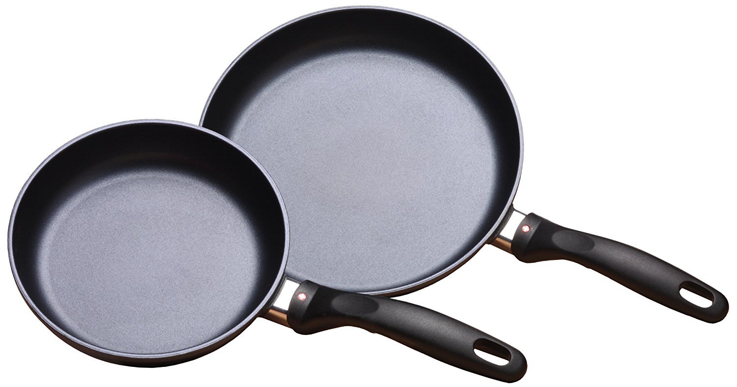 Swiss Diamond Fry Pan Duo HD Induction Nonstick Diamond Coated Nonstick Cookware 8" and 10.25" Aluminum Dishwasher/Oven Safe Grey