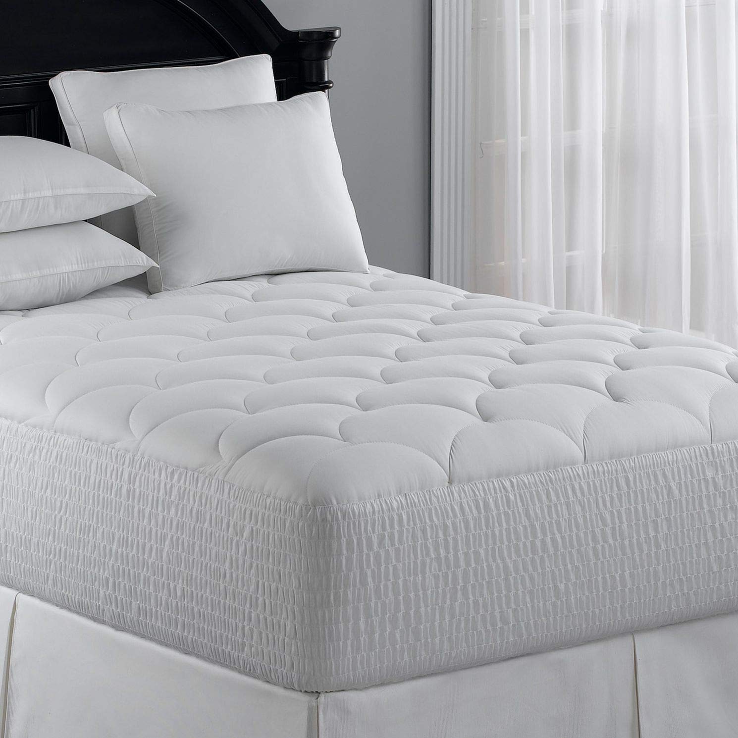 Marriott Mattress Topper - Plush, Quilted Mattress Pad with Hypoallergenic Fill - Fits Mattresses Up to 15" - Queen