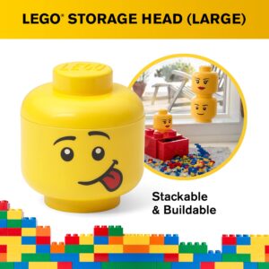 Room Copenhagen, Lego Storage Heads Stackable Storage Container - Buildable Organizational Bins for Kid’s Toys and Accessories - 9.45 x 9.45 x 10.67in - Large, Silly, Holds 500 Bricks