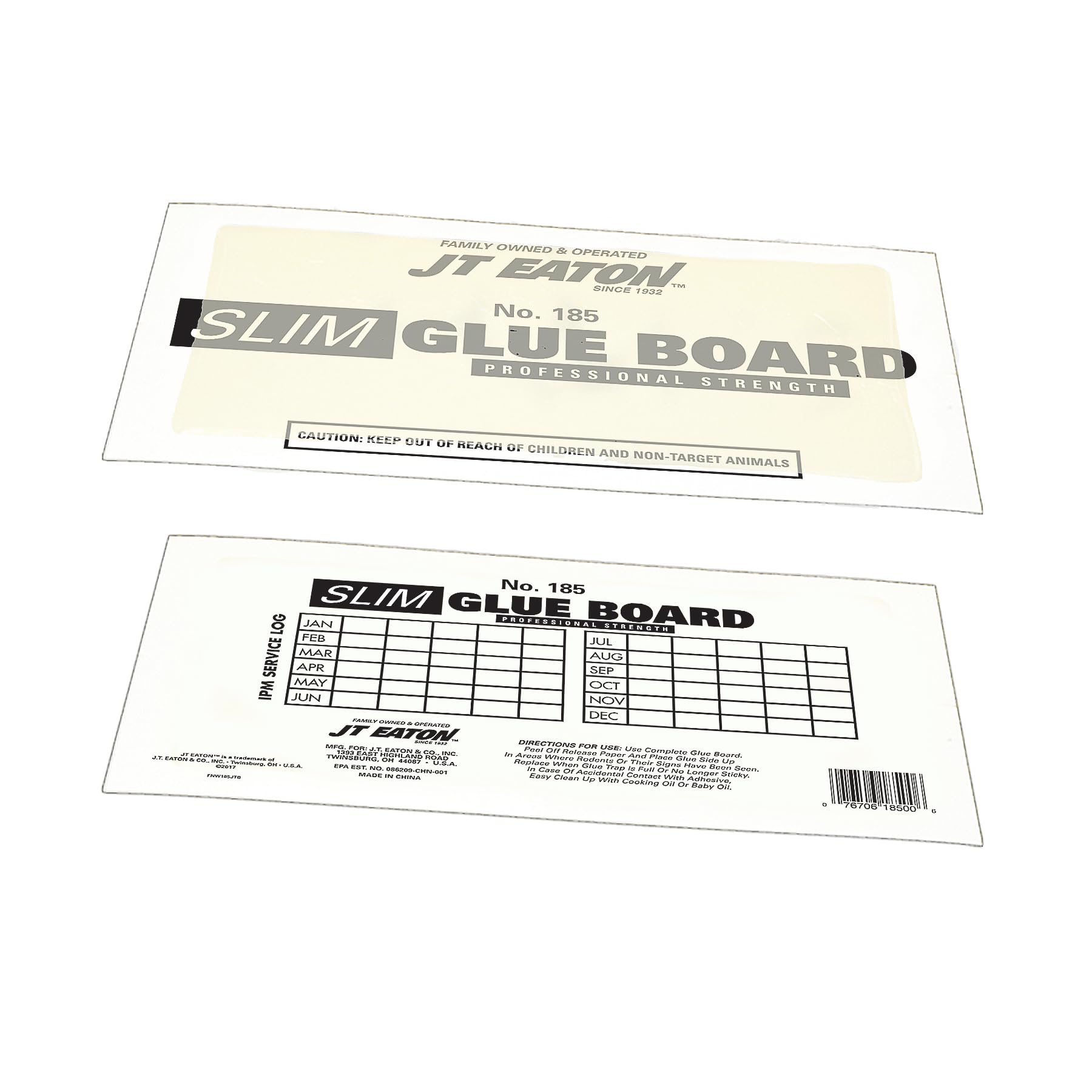 JT Eaton 185 Slim Glue Board - Unscented, No-Mess, Indoor & Outdoor Use, Non-Toxic